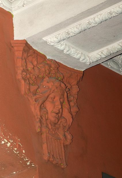 Original moldings are seen in July 2002